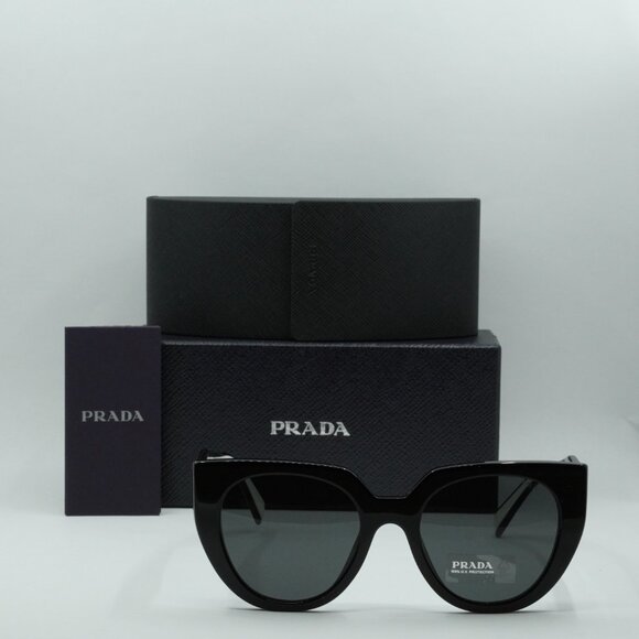 Prada PR14WS 09Q5S0 Cat Eye Sunglasses – Black Talc\\Grey main image 4